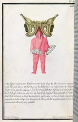 Diagrama seccional de un bebé extraído del útero, de un libro de Madame Angelique Le Boursier du Coudray, grabado por J. Robert, 1783